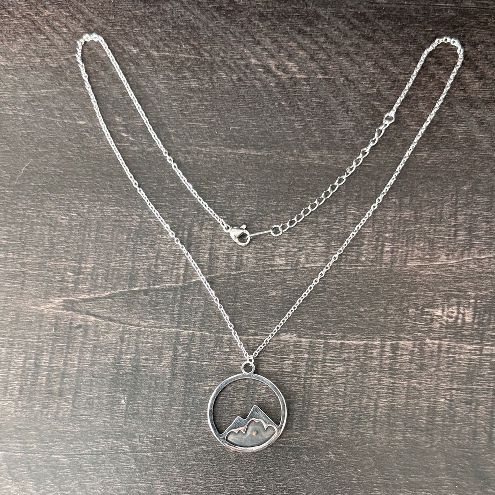 Silver Mountain Pendant Necklace
